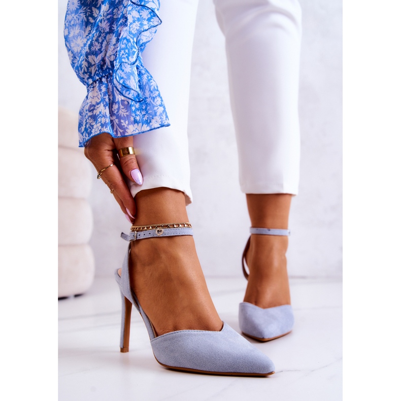 FB2 Escarpins En Daim Sur Boucle Bleu Kharen 1