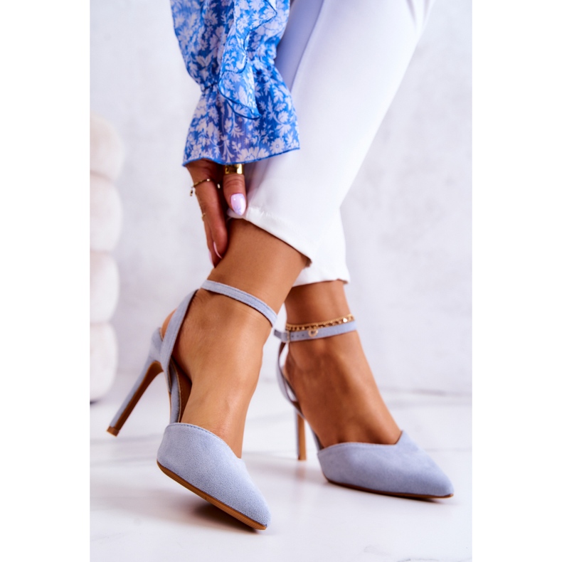 FB2 Escarpins En Daim Sur Boucle Bleu Kharen 2