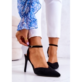 FB2 Escarpins à boucle en daim noirs Kharen 1