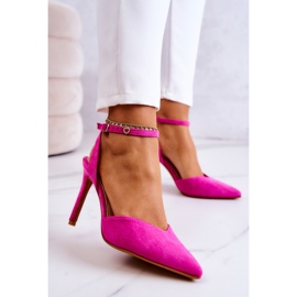 FB2 Escarpins Daim Boucle Fuchsia Kharen rose 4