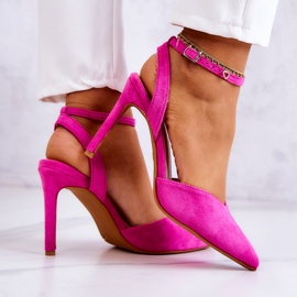 FB2 Escarpins Daim Boucle Fuchsia Kharen rose 6