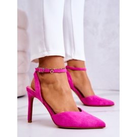 FB2 Escarpins Daim Boucle Fuchsia Kharen rose 8