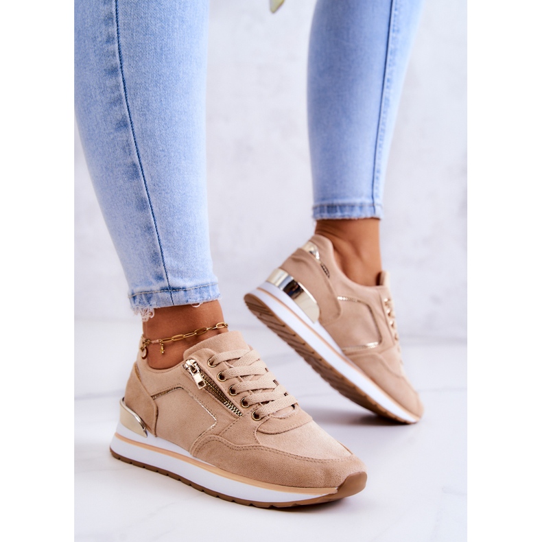 FB2 Chaussures De Sport En Daim Sur Une Plateforme Riverside Beige Foncé 1