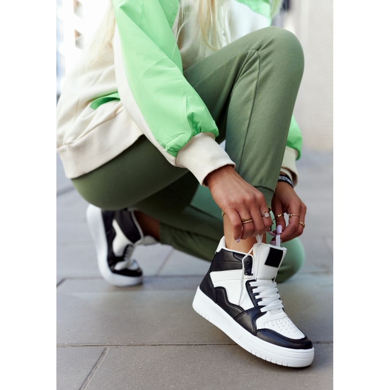 FG2 Chaussures de sport hautes pour femmes blanches et noires Megithoe le noir 2 FG2 Chaussures de sport hautes pour femmes blanches et noires Megithoe le noir 2