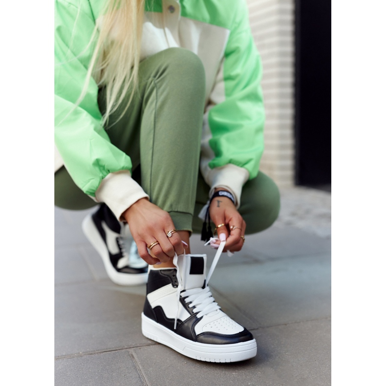 FG2 Chaussures de sport hautes pour femmes blanches et noires Megithoe le noir 1 FG2 Chaussures de sport hautes pour femmes blanches et noires Megithoe le noir 1