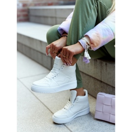 FG2 Chaussures de sport hautes pour femmes blanches Megithoe 1