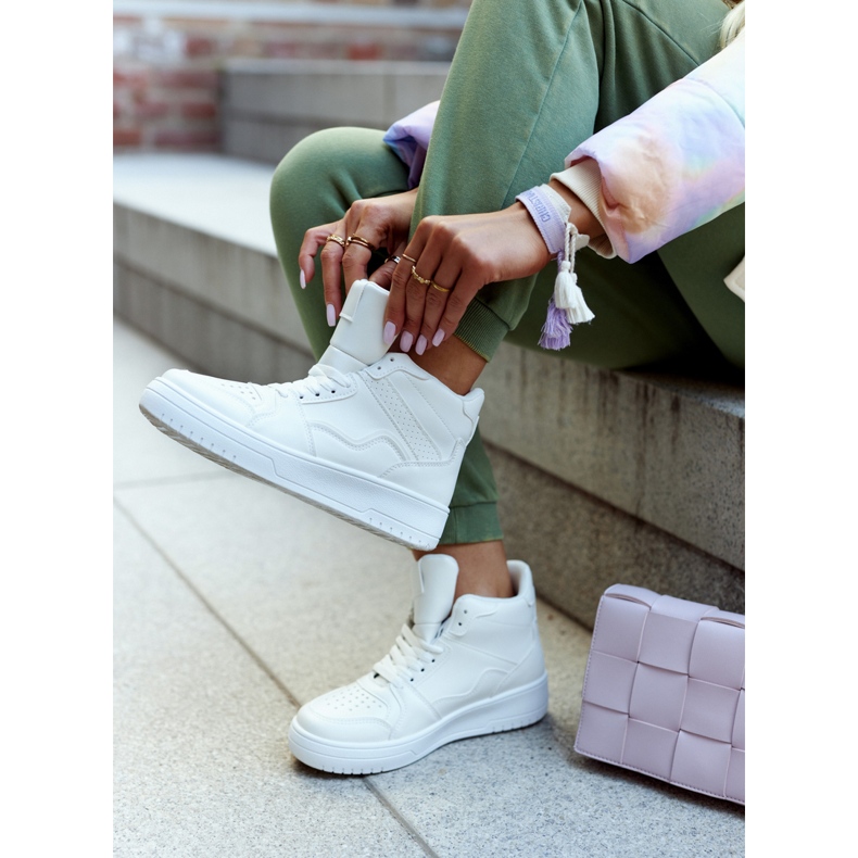 FG2 Chaussures de sport hautes pour femmes blanches Megithoe 2