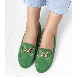 Mocassins verts à boucle Castor 1