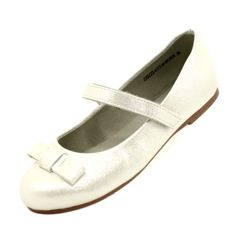 Miss Ballerines de filles avec un arc argenté 3