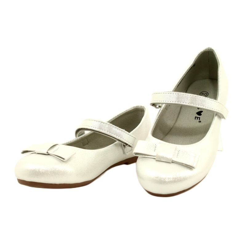 Miss Ballerines de filles avec un arc argenté 2