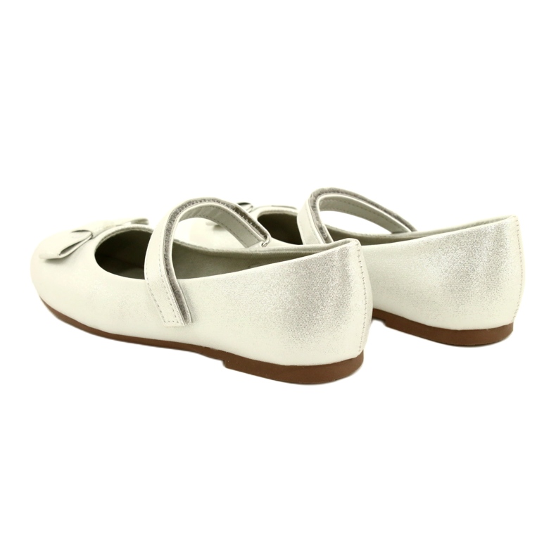 Miss Ballerines de filles avec un arc argenté 5