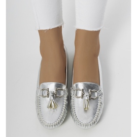 Mocassins femme Taylor argentés 1