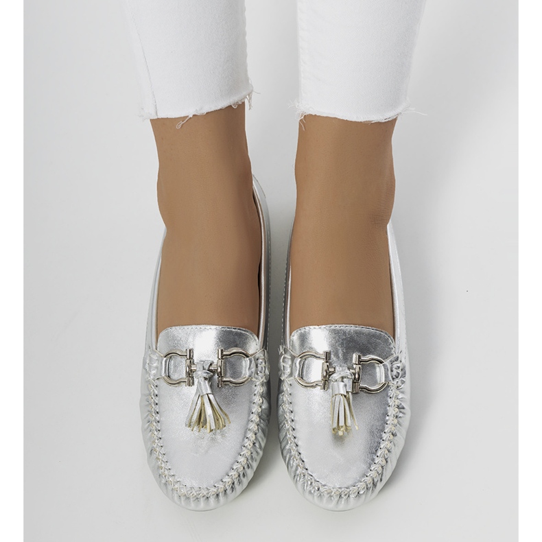 Mocassins femme Taylor argentés 1