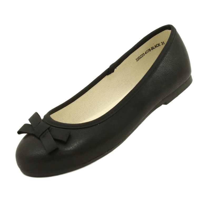 Ballerines noires avec nœud noir le noir 3