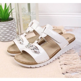 Tongs velcro avec chaîne brillante Inblu W ARC11 blanc 2