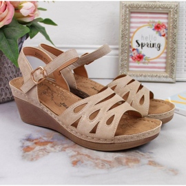 Sandales compensées Jezzi W EVE350A beige 2