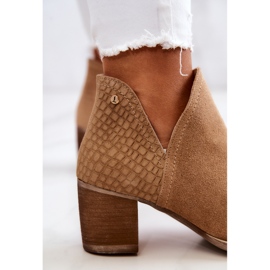 PL5 Bottines en cuir pour femme à talon Camel Larsa brun 5
