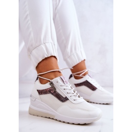 Baskets Femme On Wedge Cross Jeans JJ2R4028C Blanc 1