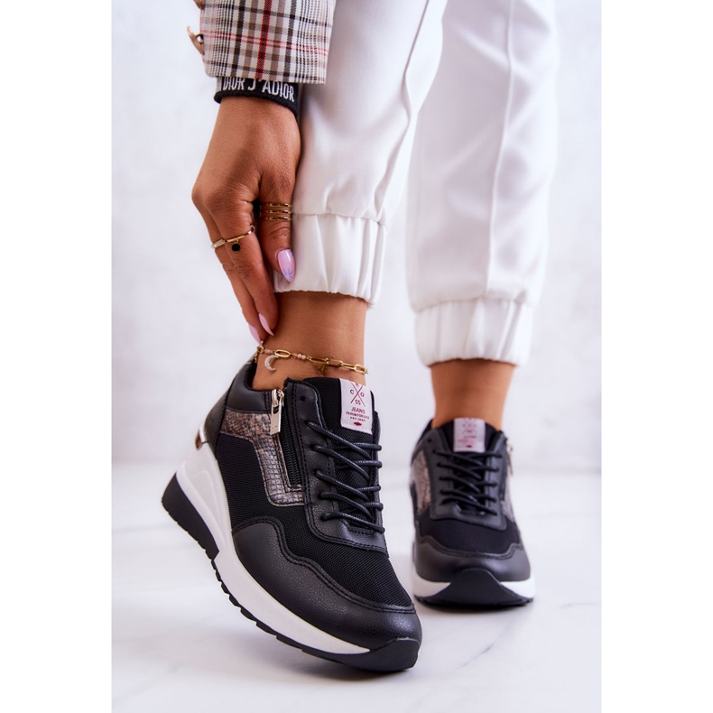 Baskets Wedge Femme Cross Jeans JJ2R4027C Noir 2