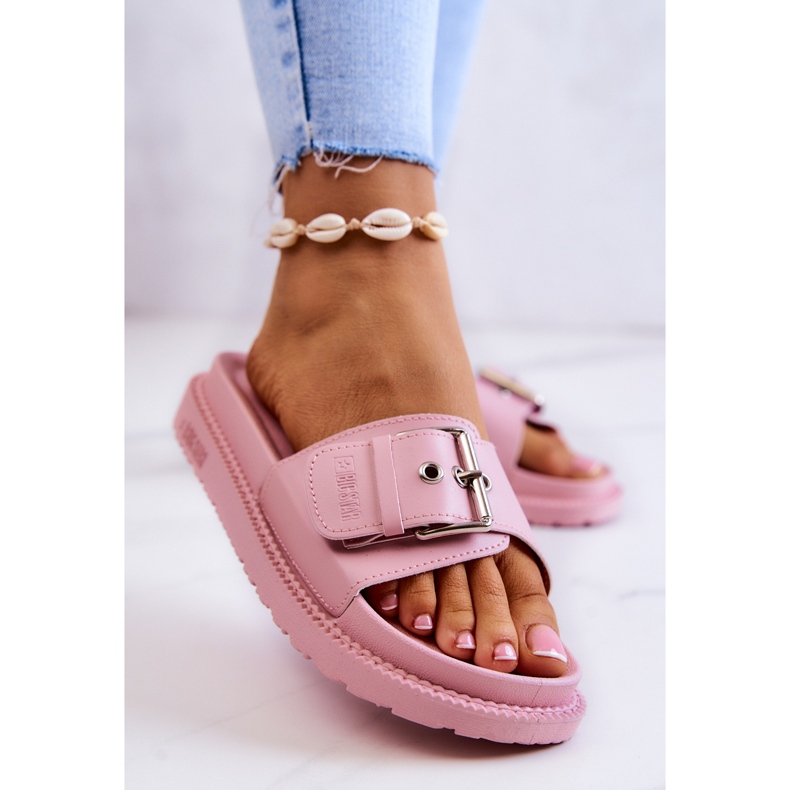 Chaussons Classiques Avec Boucle Big Star JJ274A308 Rose 2