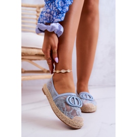 Espadrilles Femme En Dentelle Avec Décoration Rêve D'été Bleu 1