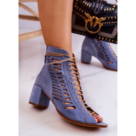 Bottines Daim Ajourées Maciejka 04040-34 Bleu 3