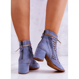 Bottines Daim Ajourées Maciejka 04040-34 Bleu 5