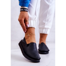 Chaussures à enfiler en cuir pour femmes Maciejka 03512-01 Noir 1