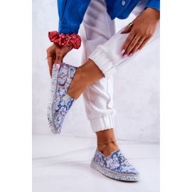 Chaussures à enfiler en cuir pour femmes Maciejka 03512-39 Bleu 2