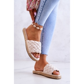 Chaussons Cuir Tressé Big Star JJ274922 Beige 2 Chaussons Cuir Tressé Big Star JJ274922 Beige 2