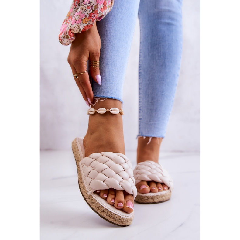 Chaussons Cuir Tressé Big Star JJ274922 Beige 1 Chaussons Cuir Tressé Big Star JJ274922 Beige 1