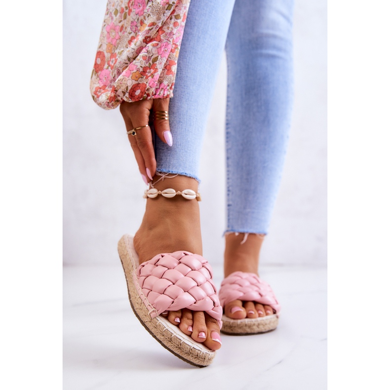 Chaussons Cuir Tressé Big Star JJ274921 Rose 1 Chaussons Cuir Tressé Big Star JJ274921 Rose 1