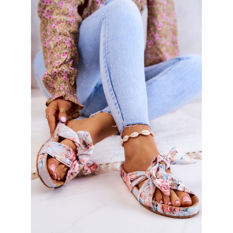 Chaussons Classiques Avec Fleurs Big Star JJ274703 Gris clair multicolore 2