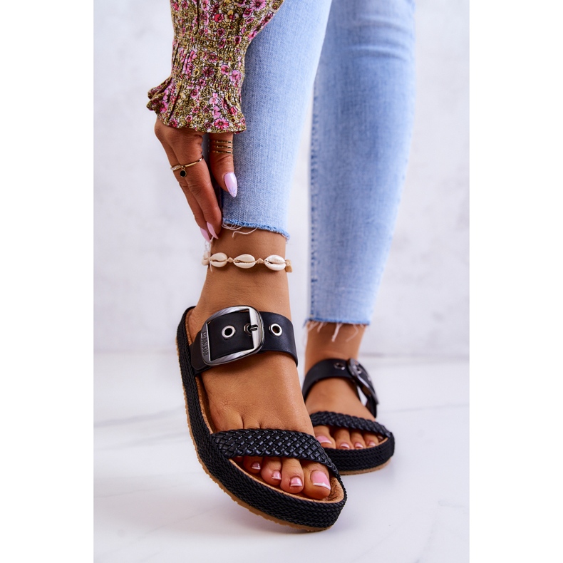 Chaussons à la mode avec une boucle Big Star JJ274730 Noir le noir 2