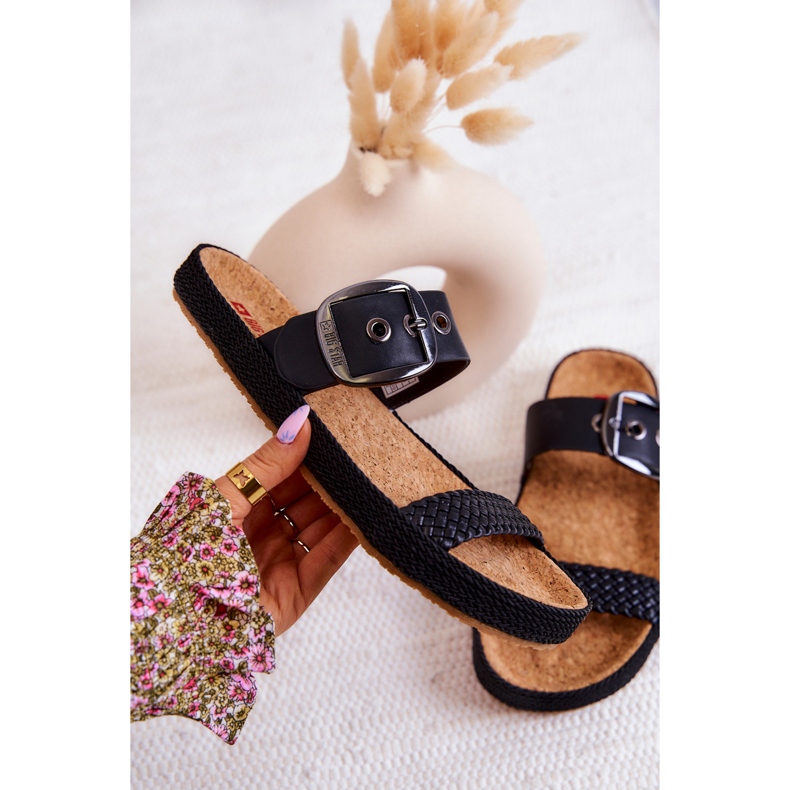 Chaussons à la mode avec une boucle Big Star JJ274730 Noir le noir 1