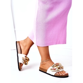 S.Barski Chaussons Sur Un Liège Avec Une Chaîne S. Barski SB002 Blanc 3