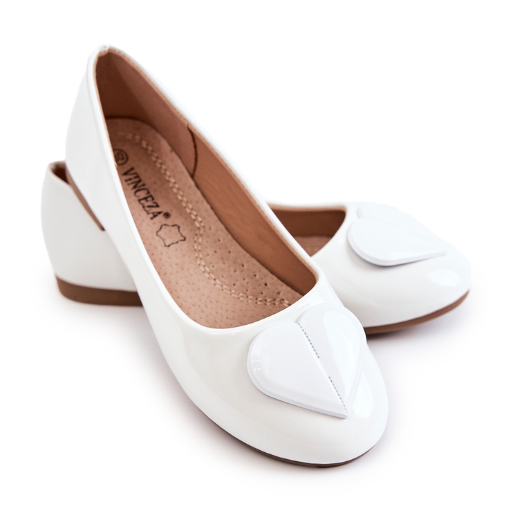 Vinceza Ballerines Enfant Laquées Avec Coeur Blanc Corty blanche 3 Vinceza Ballerines Enfant Laquées Avec Coeur Blanc Corty blanche 3
