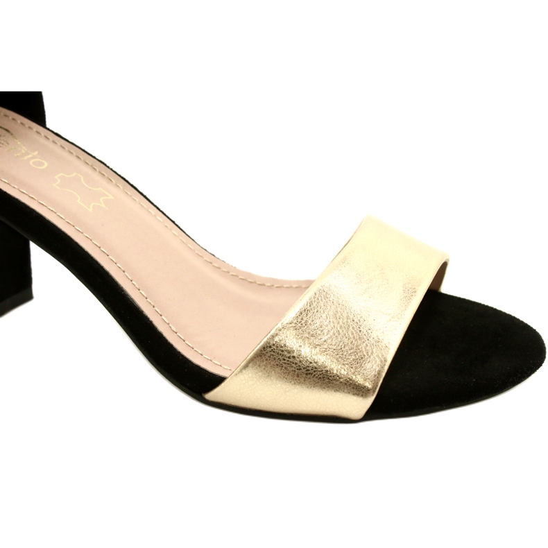 Sandales à talons noires et dorées Evento 20SD98-1617 5
