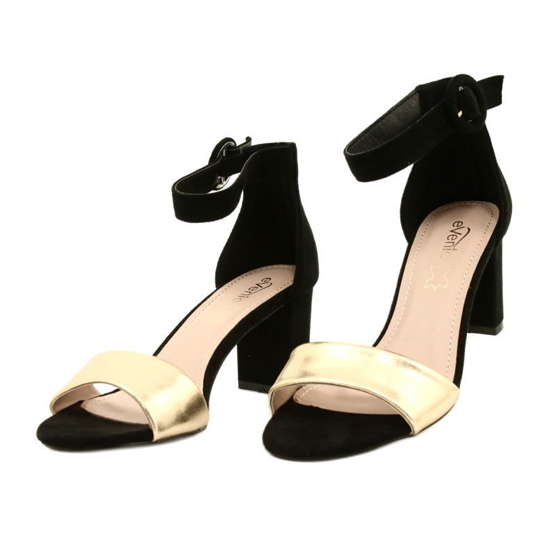 Sandales à talons noires et dorées Evento 20SD98-1617 2