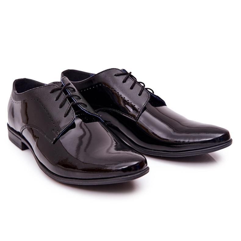 Bednarek Polish Shoes Chaussures Élégantes En Cuir Laqué Bednarek 724 Noir 4