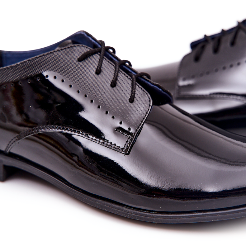 Bednarek Polish Shoes Chaussures Élégantes En Cuir Laqué Bednarek 724 Noir 2