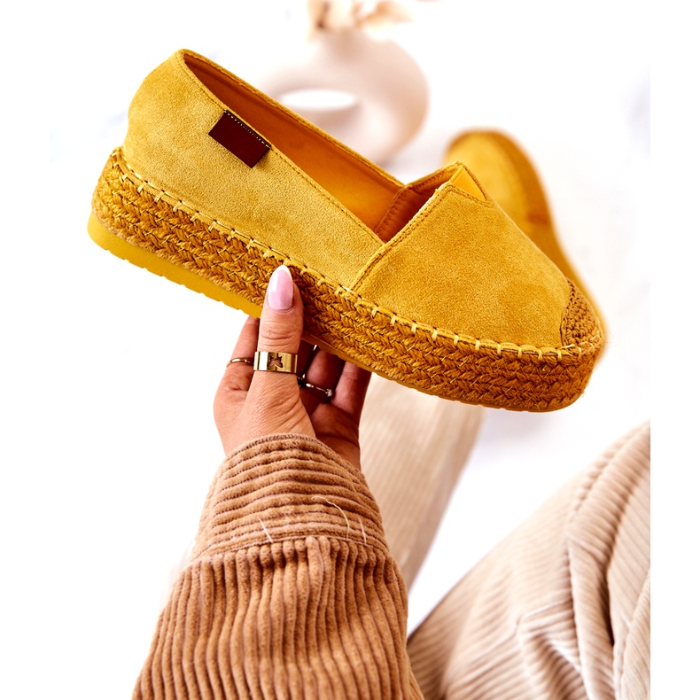 Inna Espadrilles à enfiler en daim jaune Lesley 1