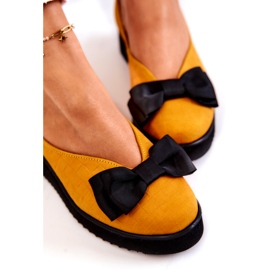 Ballerines en suède sur la plateforme Maciejka 05062-07 Jaune 3