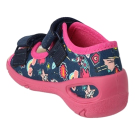 Befado chaussures pour enfants pu 065P172 bleu marin rose 3