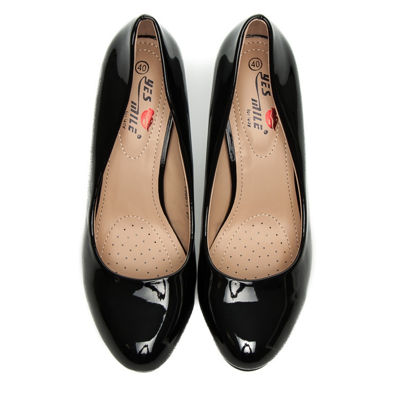 Yes Mile Escarpins laqués le noir 1