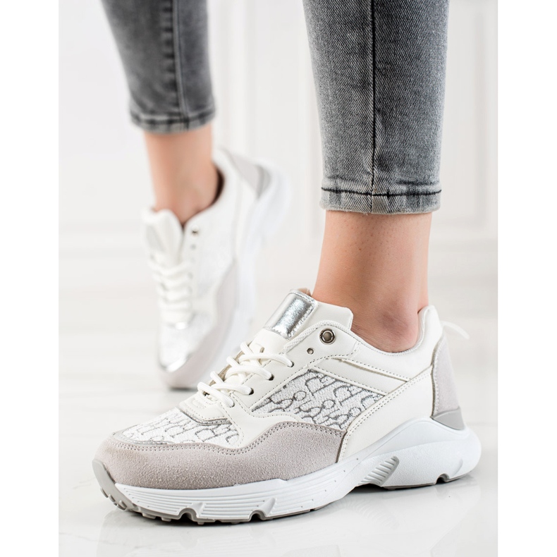 Renda Baskets élégantes beige blanc argent 2