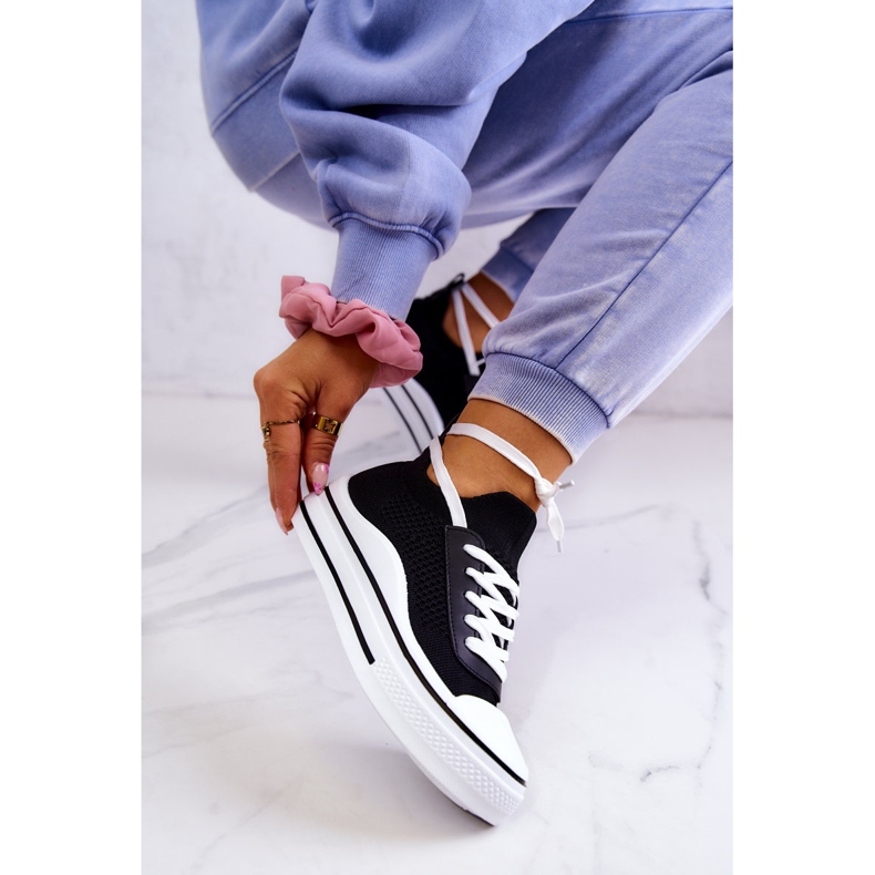 S.Barski Baskets noires Soren Socks femme le noir 1