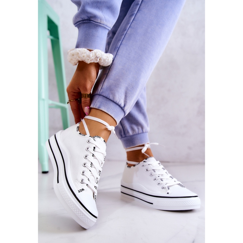 S.Barski Baskets nouées Menifee blanches pour femmes 2