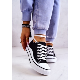 S.Barski Baskets nouées Menifee noires pour femmes 1