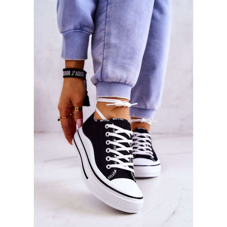 S.Barski Baskets nouées Menifee noires pour femmes 1